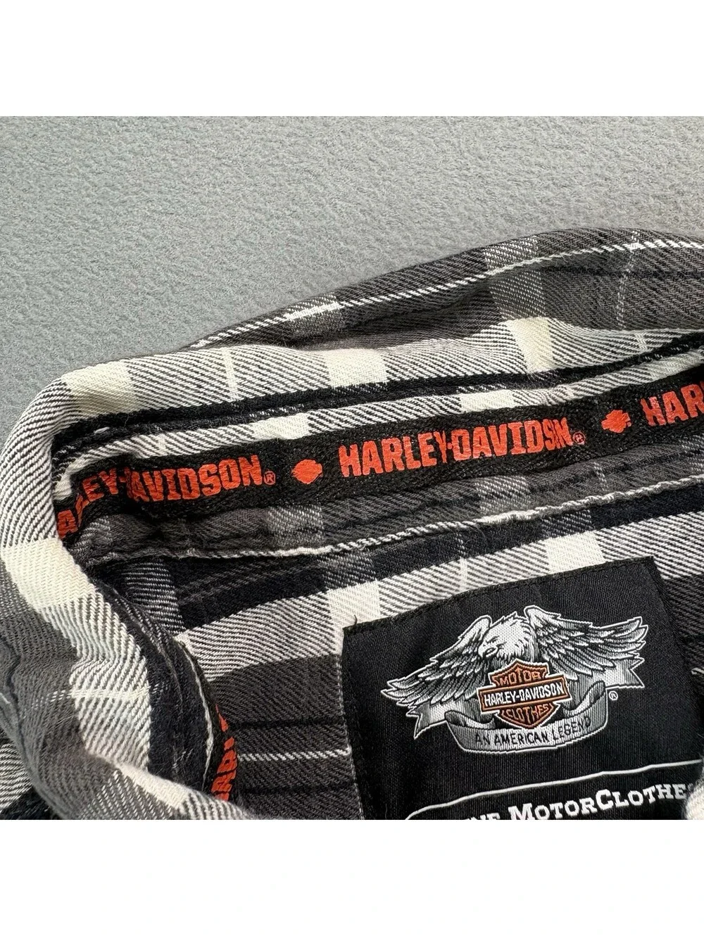 Harley Davidson Motorcycles Plaid Flannel Button Up Size 2XL